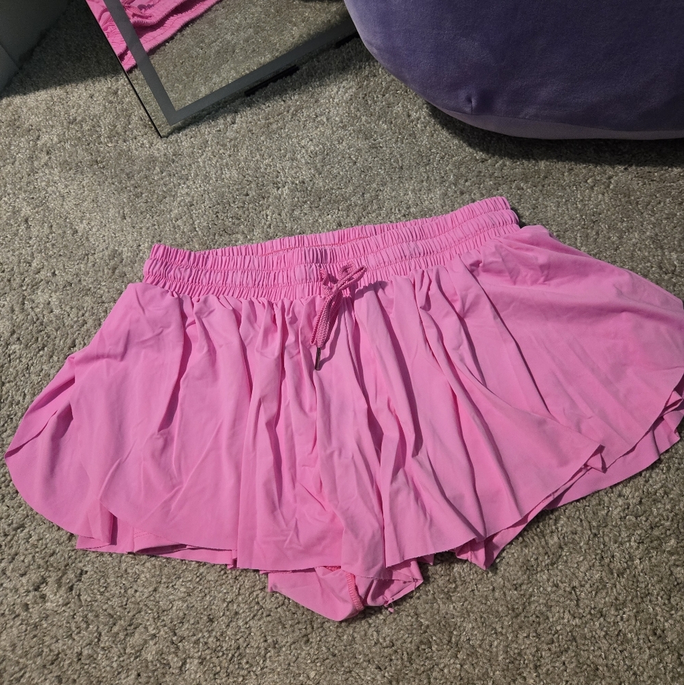 Pink Flowy Shorts